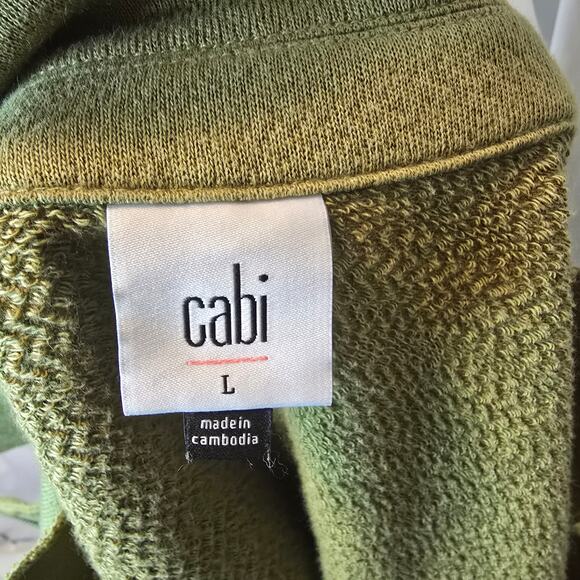 Cabi 6470 Road Trip Cotton‎ Jacket Womens Asymmetrical Zip Green Fall Size L - Picture 7 of 7
